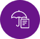 Insurance document under umbrella icon