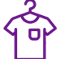 Purple T-shirt on hanger icon
