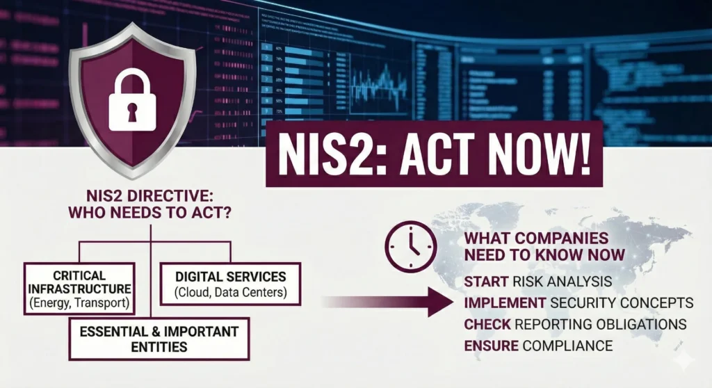 NIS2-Richtlinie für Unternehmen, jetzt handeln.